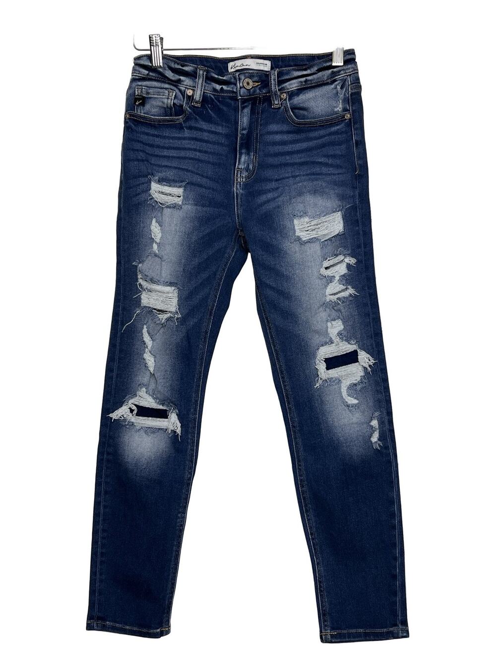 KanCan Distressed Skinny Jeans 119011 Blue Size 27 Mid-Rise Stretch